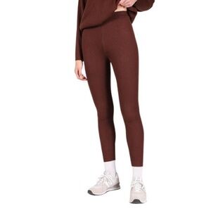 Brunette The Label Ribbed Leggings Thick Heavy Knit Chocolates Brown Size XS/S